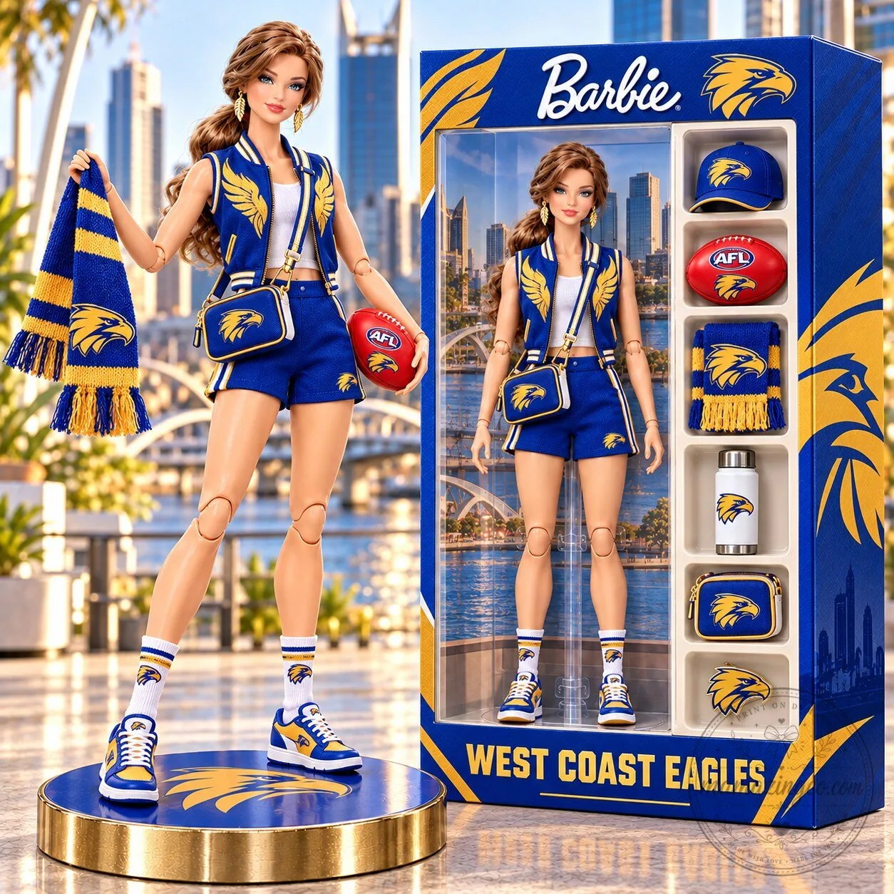 Barbie West Coast Eagles Australian Football League Collectible Doll Set
