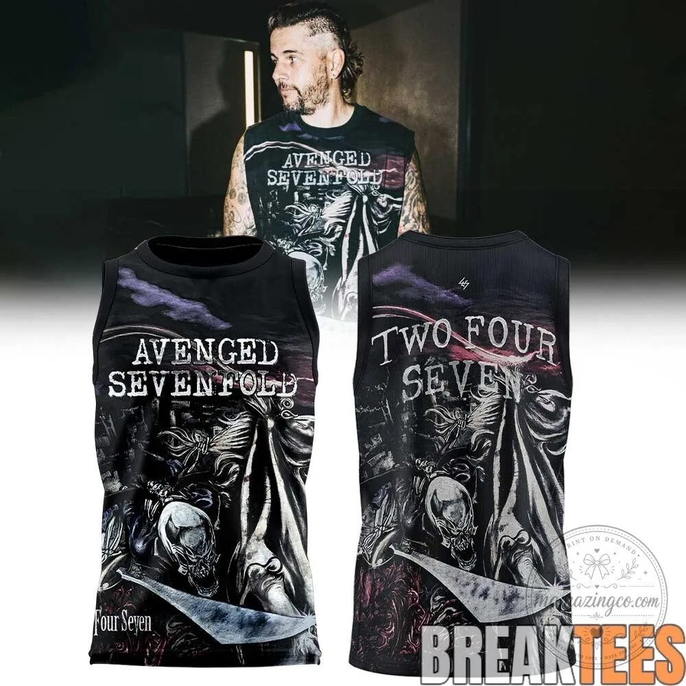Avenged Sevenfold Two Four Seven Skull Graphic Sleeveless Tank Top 2 Avenged Sevenfold Two Four Seven Skull Graphic Sleeveless Tank Top