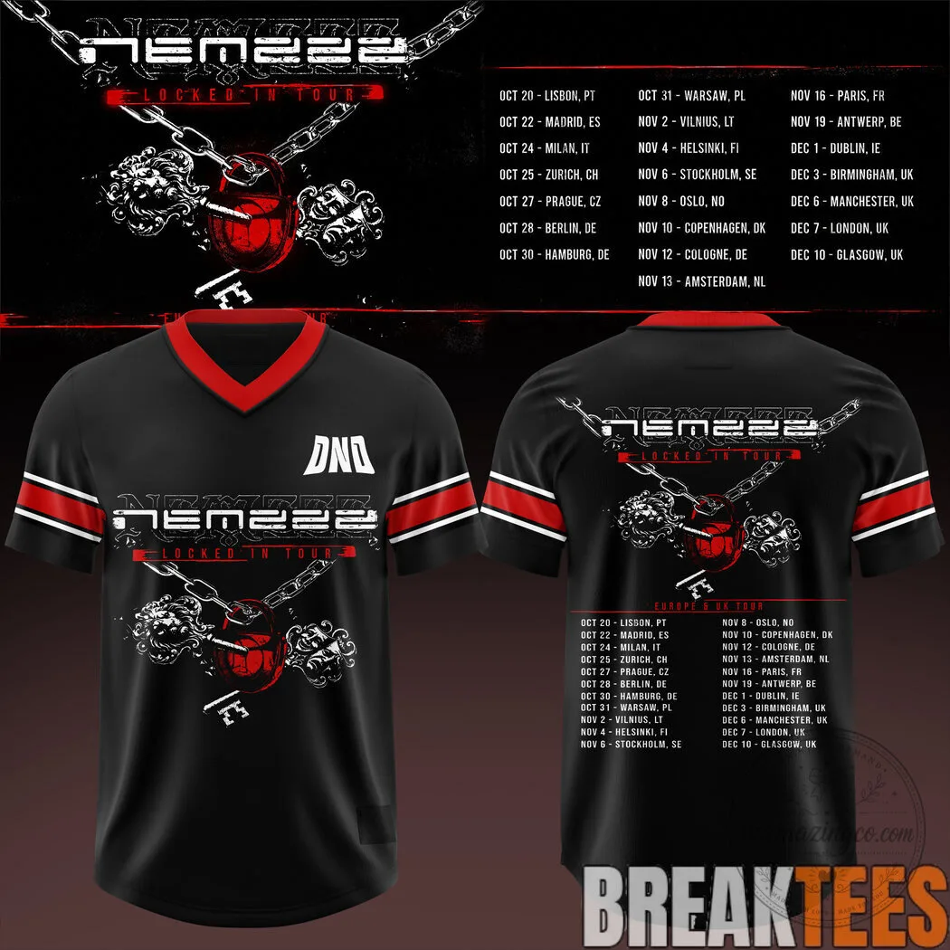 Nemzzz Locked In Tour 2023 Concert Dates Football Jersey