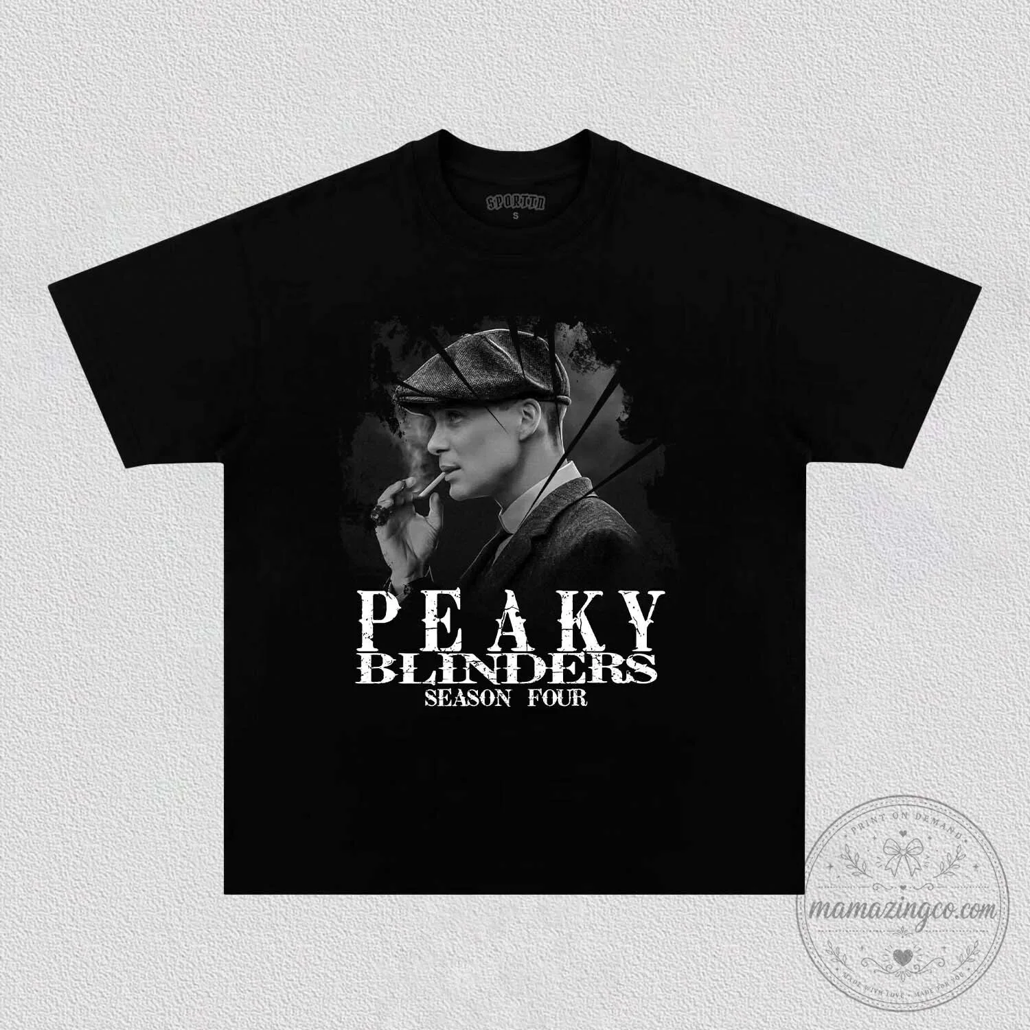 Peaky Blinders Thomas Shelby Season Four Black T-Shirt 1 Peaky Blinders Thomas Shelby Season Four Black T-Shirt