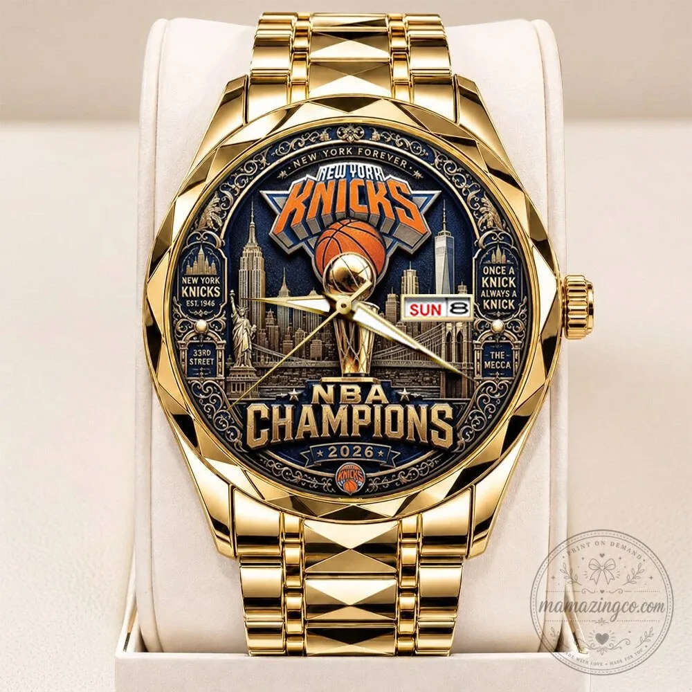 New York Knicks NBA Champions 2026 Gold Tone Luxury Quartz Watch