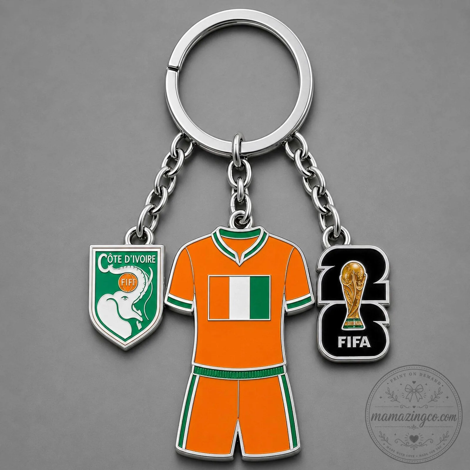 Ivory Coast Football World Cup 2026 FIFA Soccer Team Kit Keychain