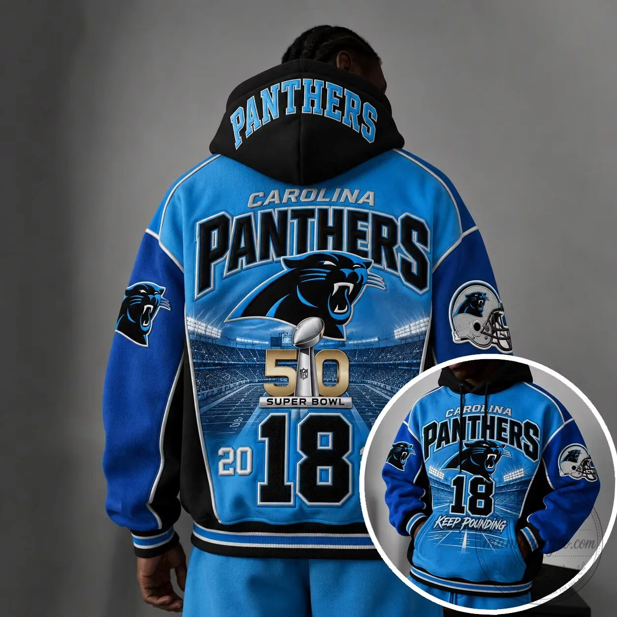 Carolina Panthers Super Bowl 50 Champions 2018 Football Hoodie