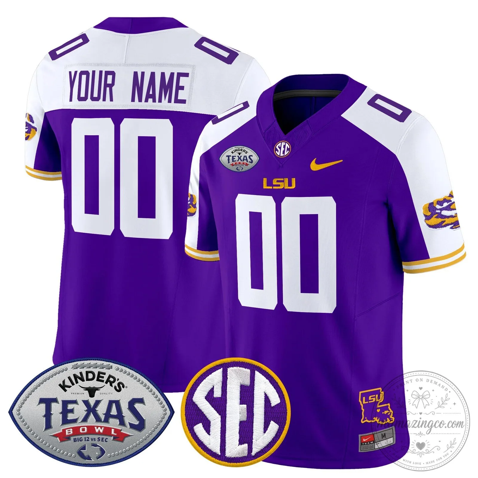 LSU Tigers 2025 Texas Bowl Football Jersey 11 LSU Tigers 2025 Texas Bowl Football Jersey