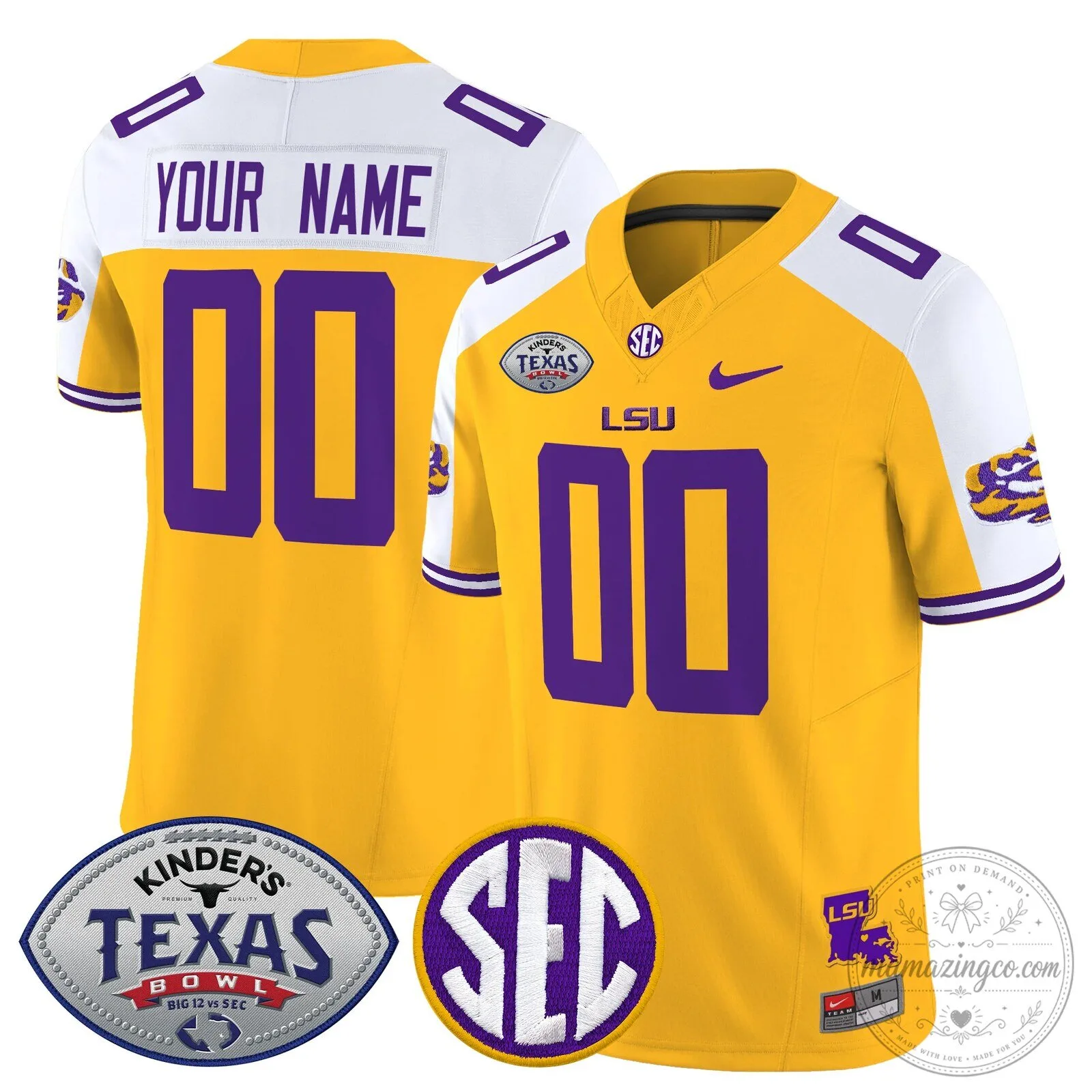 LSU Tigers 2025 Texas Bowl Football Jersey 13 LSU Tigers 2025 Texas Bowl Football Jersey