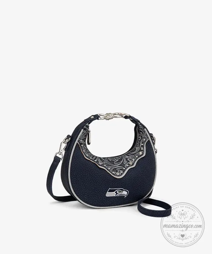 Seattle Seahawks Western Style Crossbody Bag with Silver Embellishments 16 Seattle Seahawks Western Style Crossbody Bag with Silver Embellishments