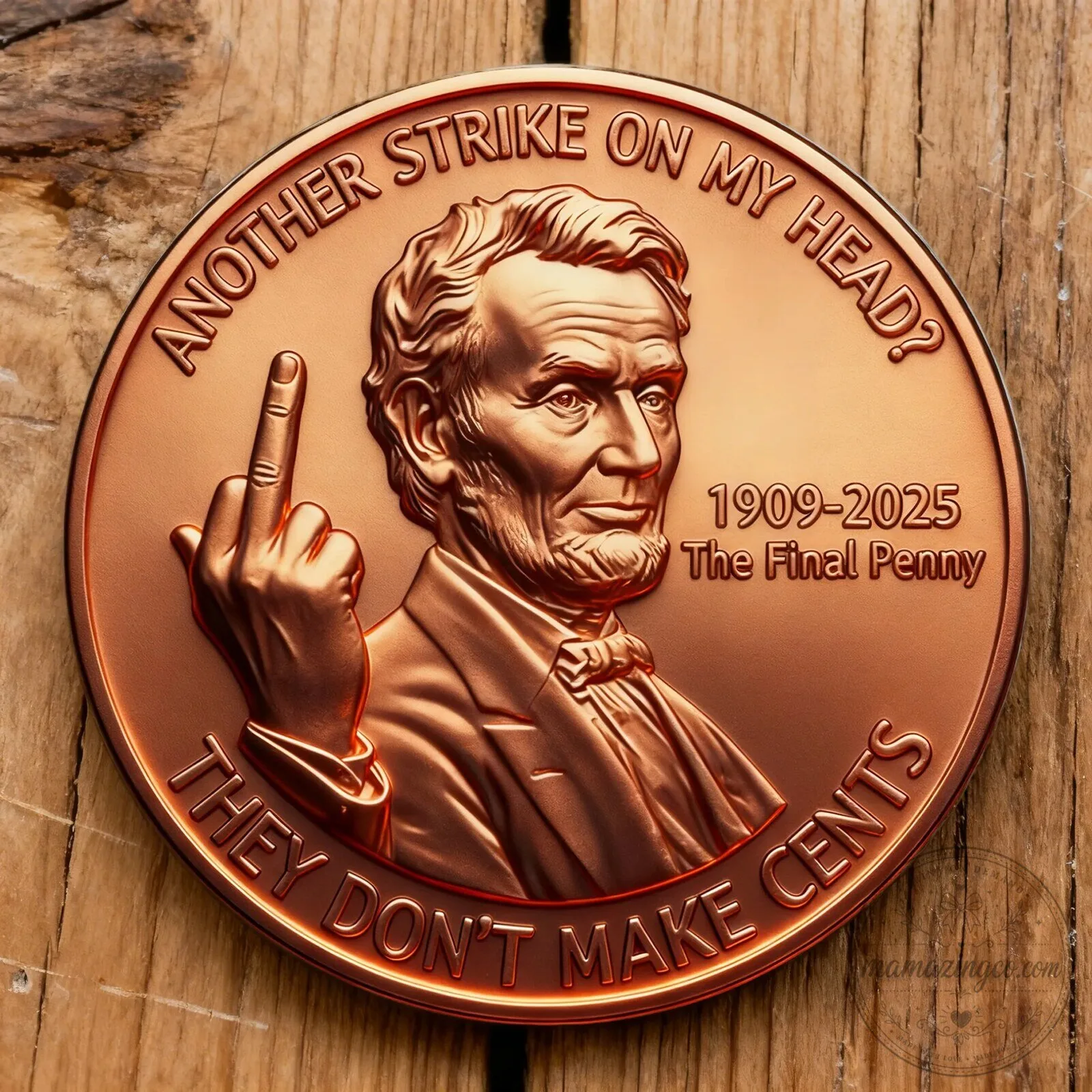 Abraham Lincoln Flipping Off Middle Finger Novelty Commemorative Coin