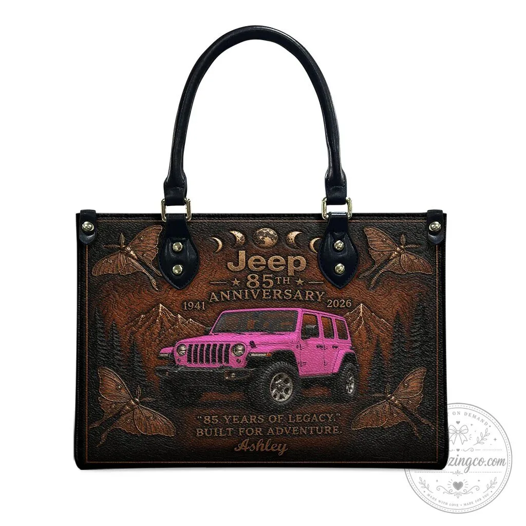 Jeep 85th Anniversary Moth and Moon Phase Personalized Leather Handbag