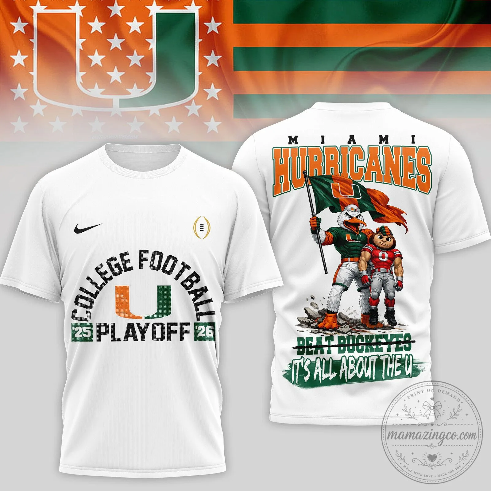 Miami Hurricanes Football College Playoff 2025 2026 Graphic T-Shirt