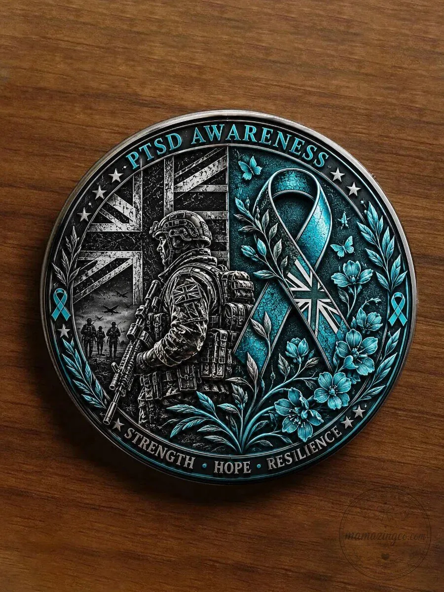 PTSD Awareness Military Veteran Strength Hope Resilience Commemorative Coin 2 PTSD Awareness Military Veteran Strength Hope Resilience Commemorative Coin