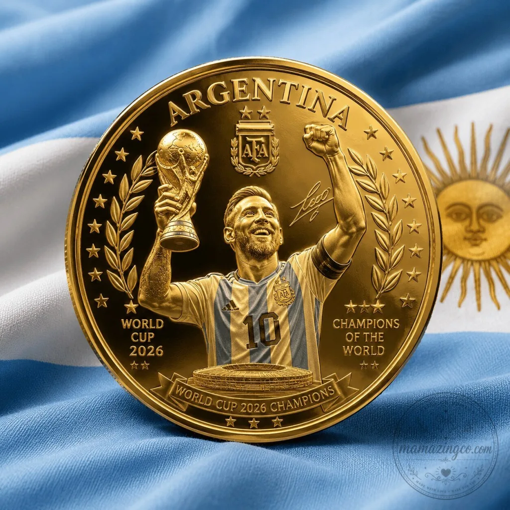 Argentina World Cup 2026 Champions Lionel Messi Commemorative Gold Coin Argentina World Cup 2026 Champions Lionel Messi Commemorative Gold Coin