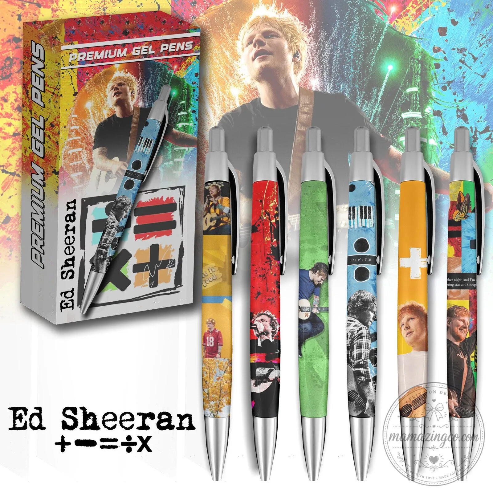Ed Sheeran Music Album Art Premium Gel Pen Set