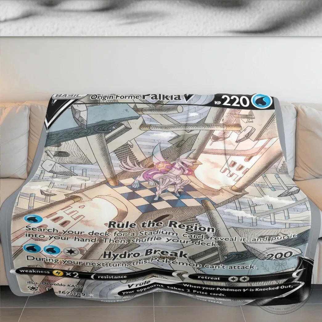 Pokemon Origin Forme Palkia V Trading Card Game Design Fleece Blanket 10 Pokemon Origin Forme Palkia V Trading Card Game Design Fleece Blanket
