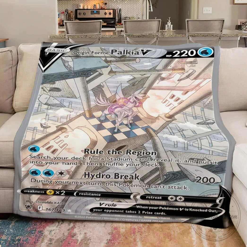 Pokemon Origin Forme Palkia V Trading Card Game Design Fleece Blanket 11 Pokemon Origin Forme Palkia V Trading Card Game Design Fleece Blanket