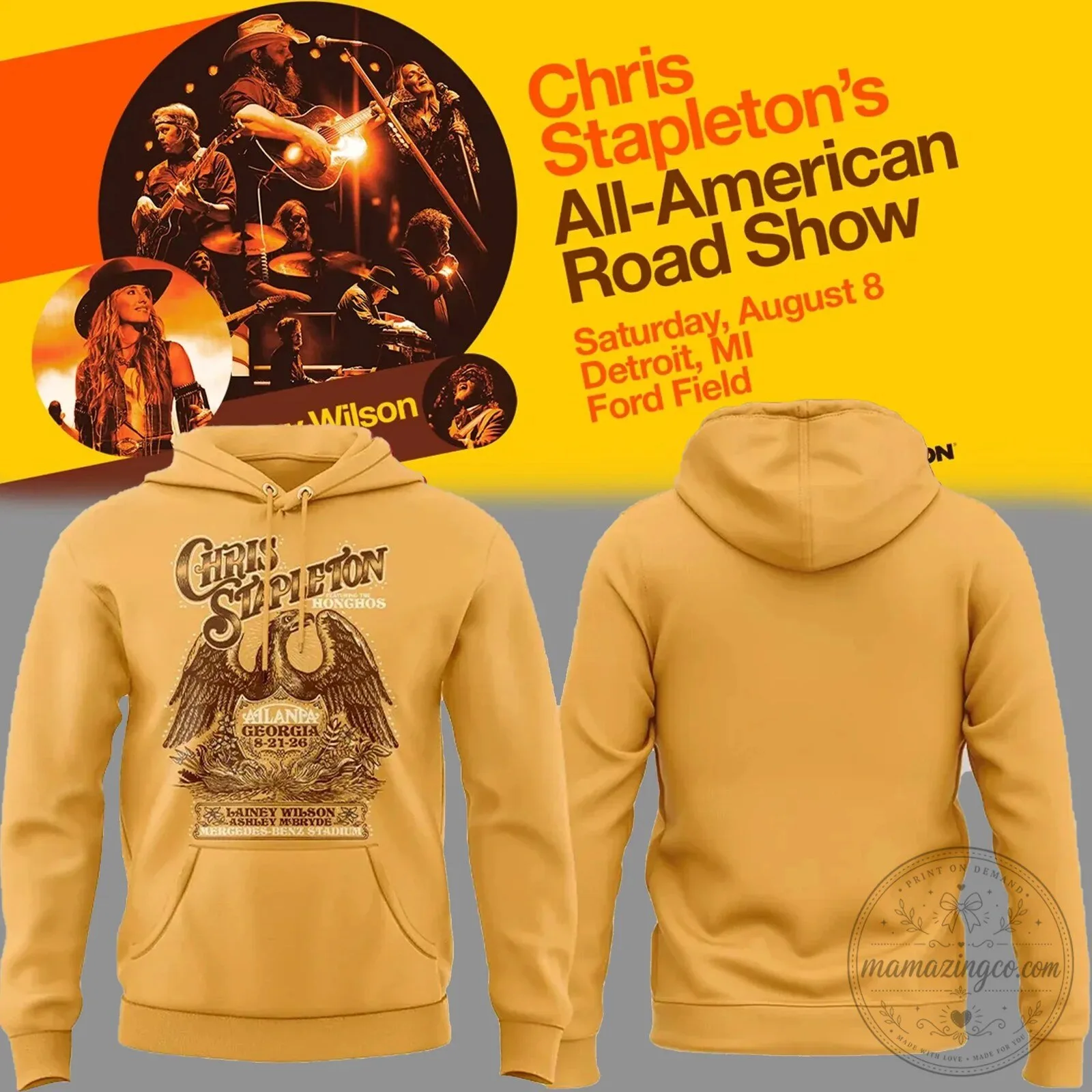 Chris Stapleton All-American Road Show Atlanta Georgia Concert Hoodie 1 Chris Stapleton All-American Road Show Atlanta Georgia Concert Hoodie