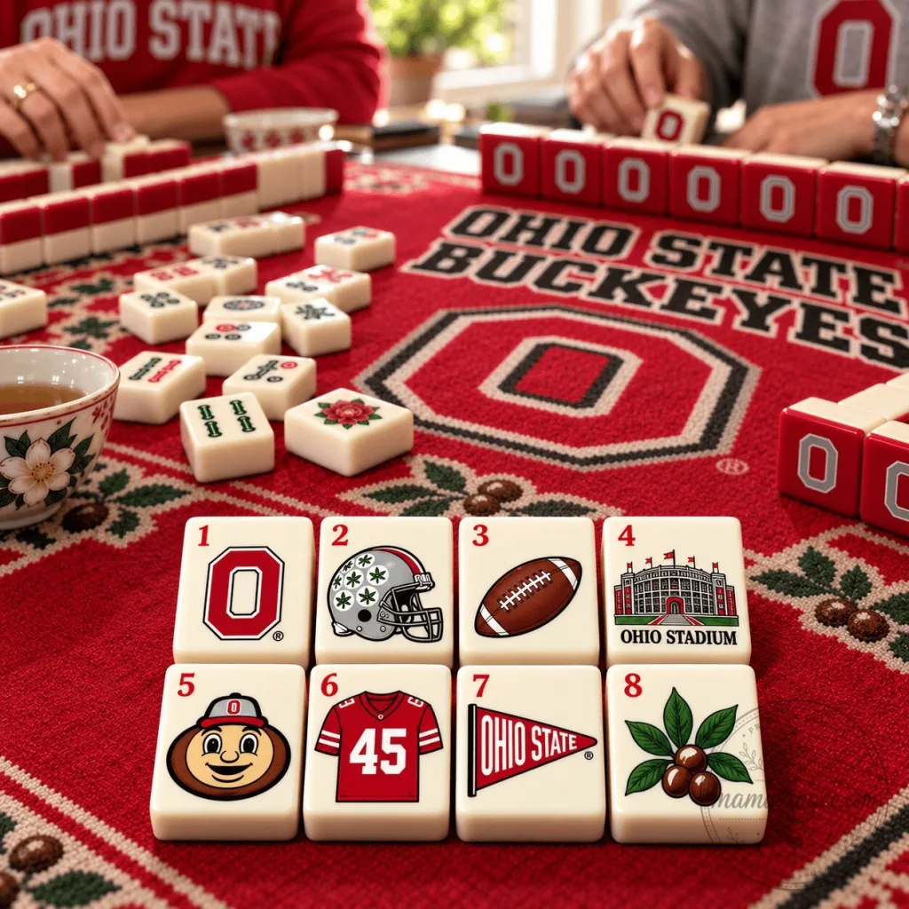 Ohio State Buckeyes Mahjong Game Set with Ohio Stadium Tiles Ohio State Buckeyes Mahjong Game Set with Ohio Stadium Tiles