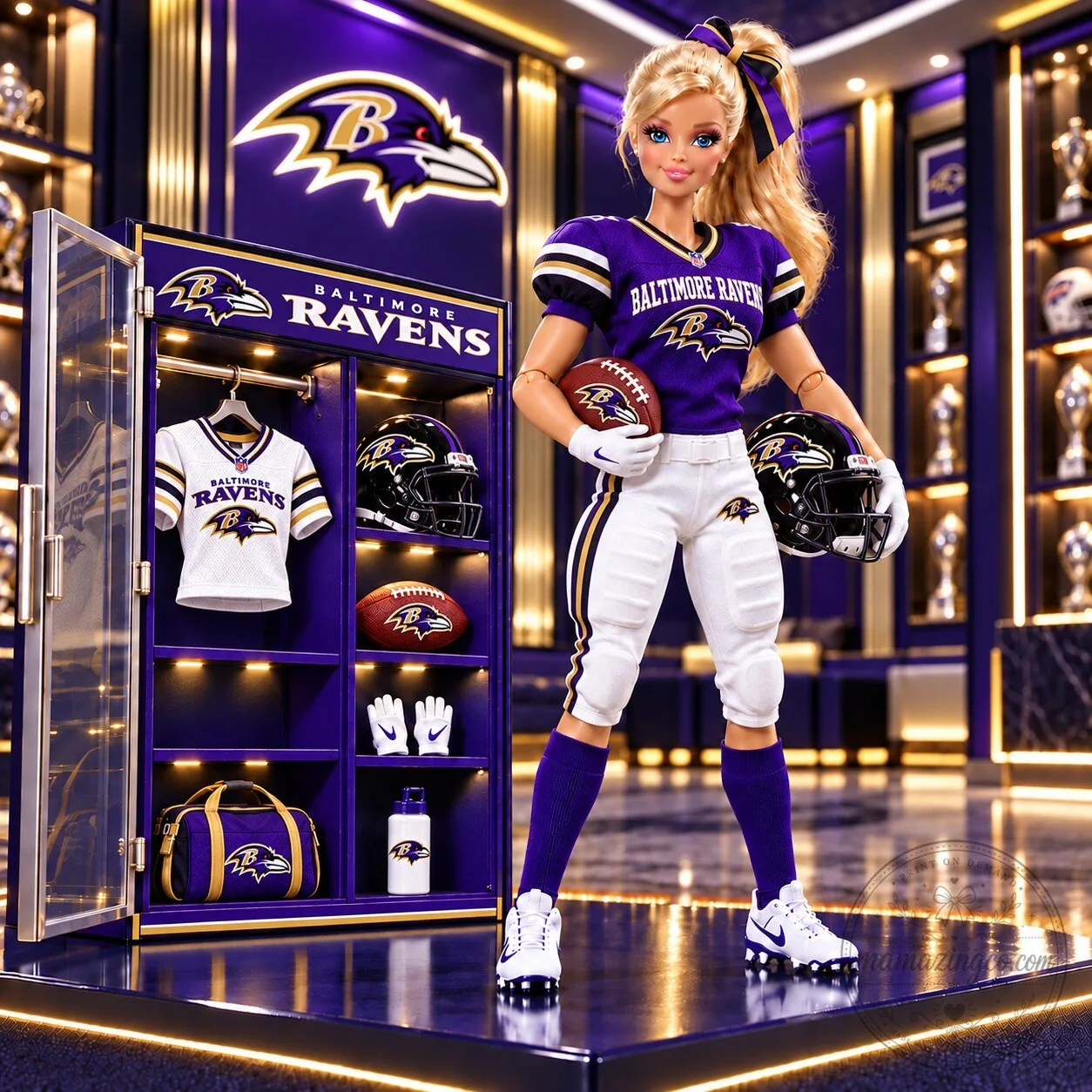 Baltimore Ravens Barbie Doll NFL Football Collectible Figure
