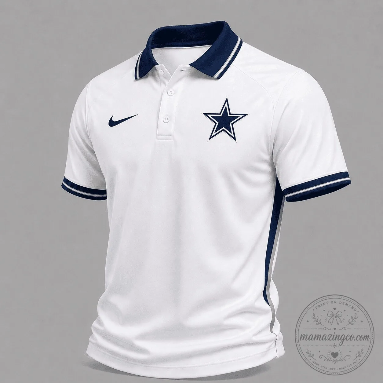 Dallas Cowboys NFL Classic White Gameday Polo Shirt for Men