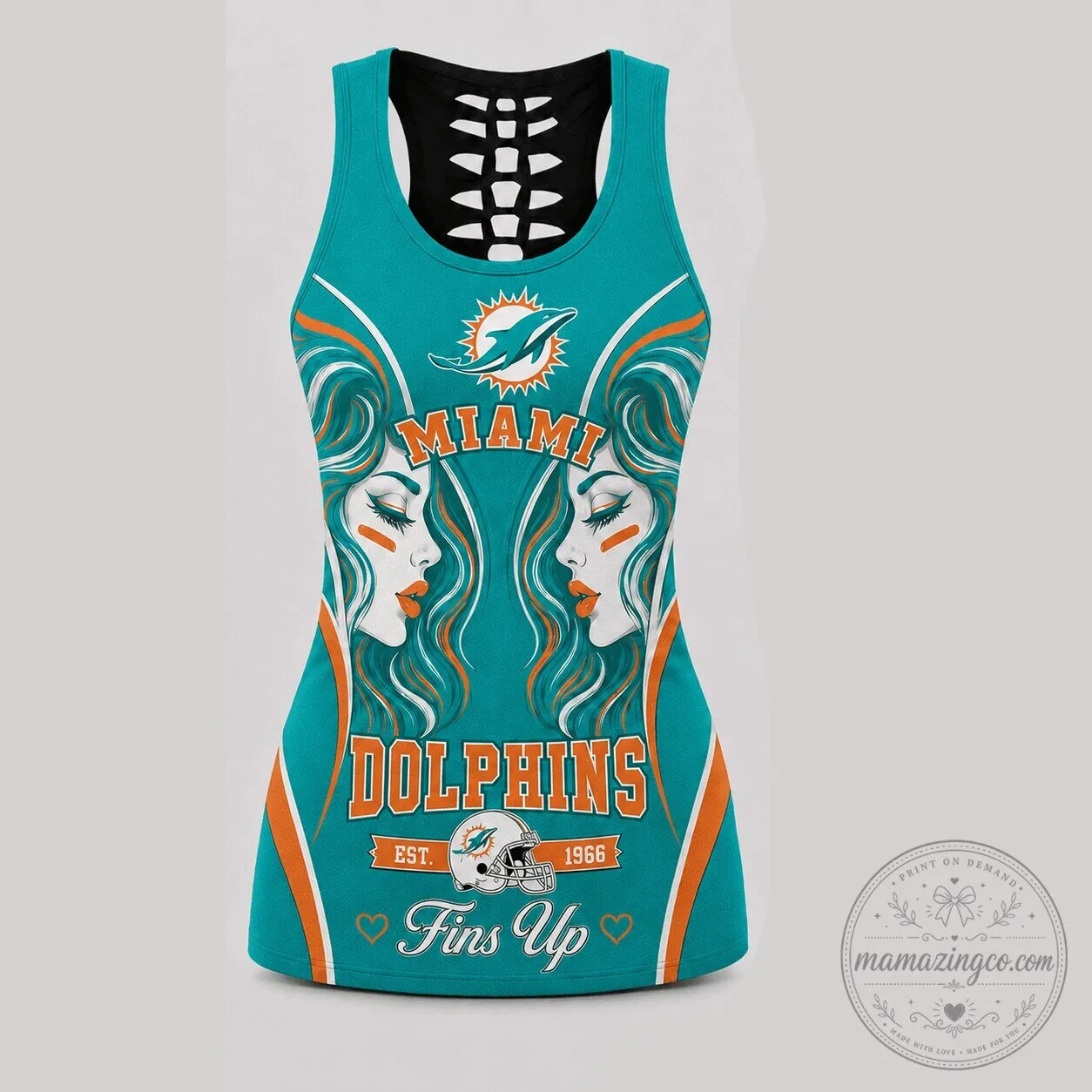 Miami Dolphins Football Team Fins Up Women's Tank Top