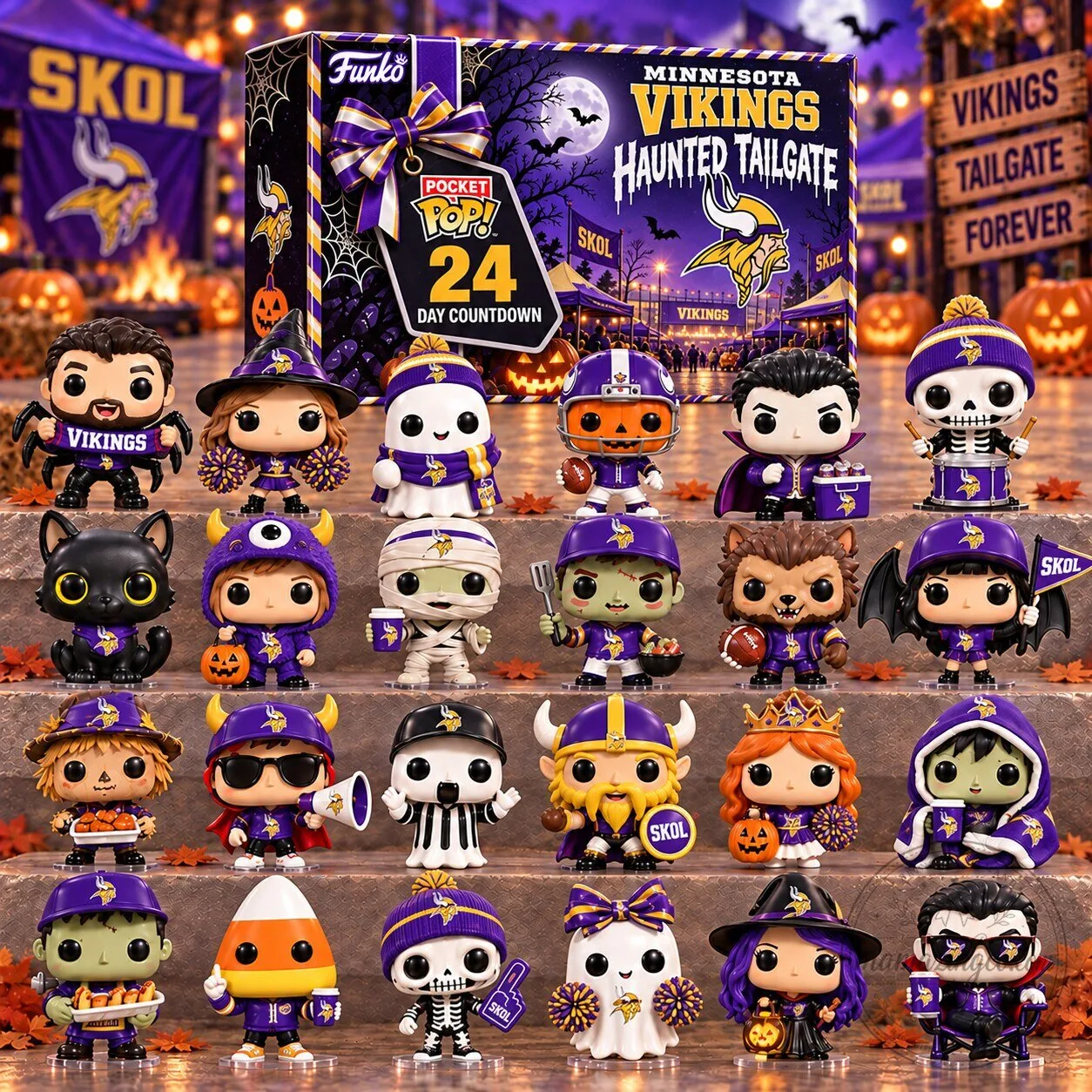 Minnesota Vikings Halloween Haunted Tailgate Funko Pocket Pop 24 Day Countdown Advent Calendar 5 Minnesota Vikings Halloween Haunted Tailgate Funko Pocket Pop 24 Day Countdown Advent Calendar