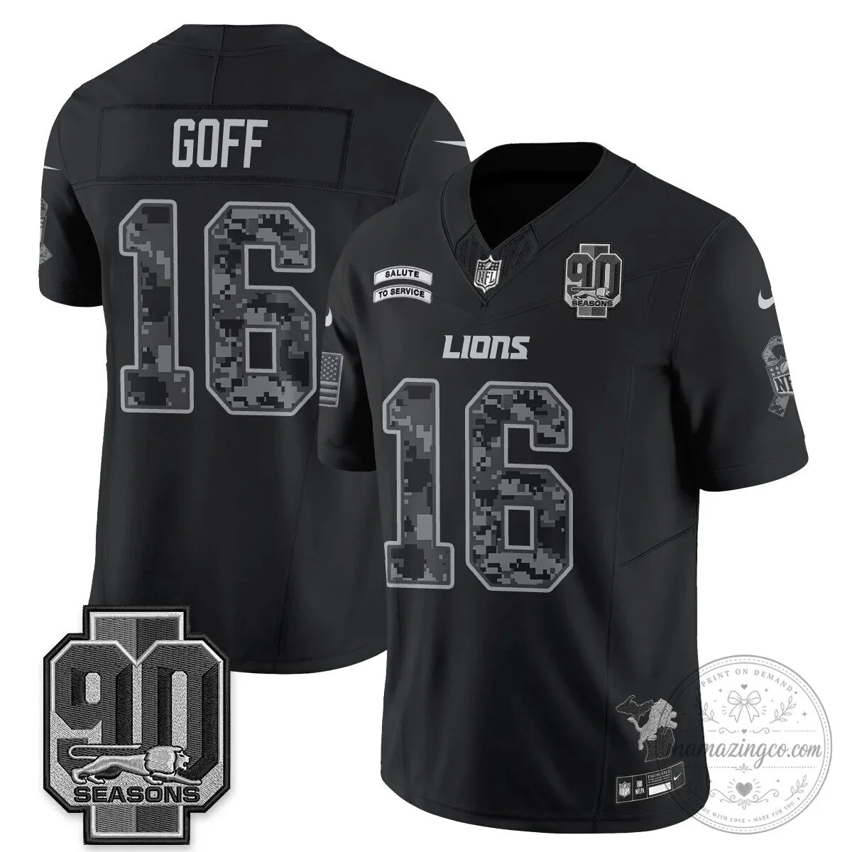 Salute to Service Vapor Football Jersey for Jahmyr Gibbs - Detroit Lions 51 Salute to Service Vapor Football Jersey for Jahmyr Gibbs - Detroit Lions
