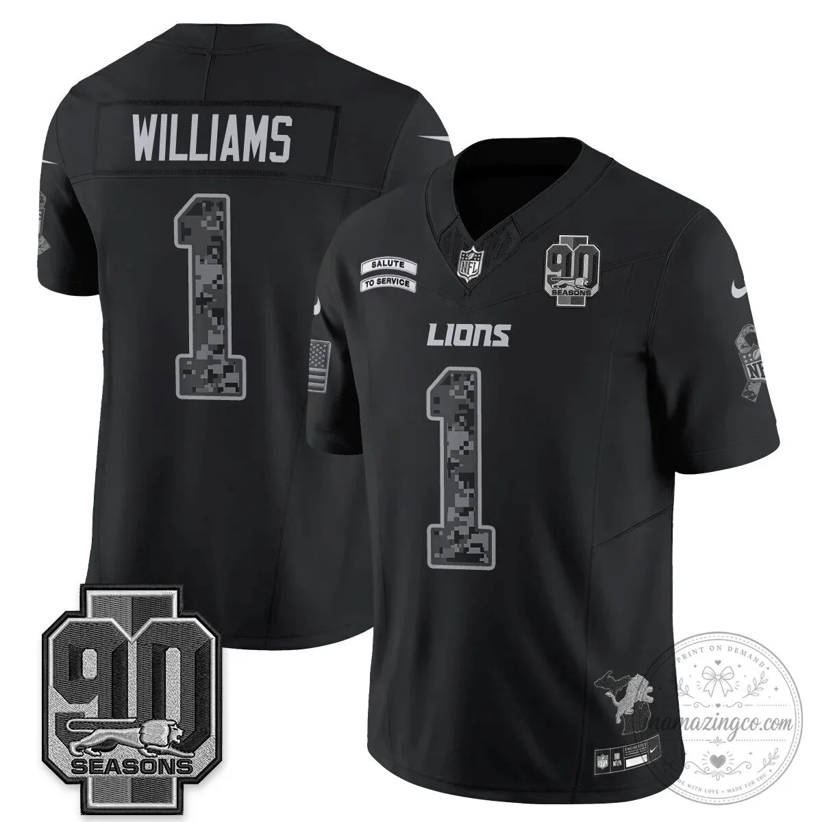 Salute to Service Vapor Football Jersey for Jahmyr Gibbs - Detroit Lions 55 Salute to Service Vapor Football Jersey for Jahmyr Gibbs - Detroit Lions