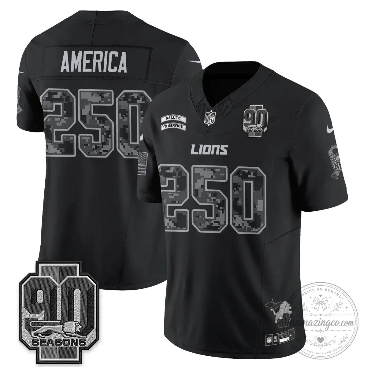 Salute to Service Vapor Football Jersey for Jahmyr Gibbs - Detroit Lions 58 Salute to Service Vapor Football Jersey for Jahmyr Gibbs - Detroit Lions