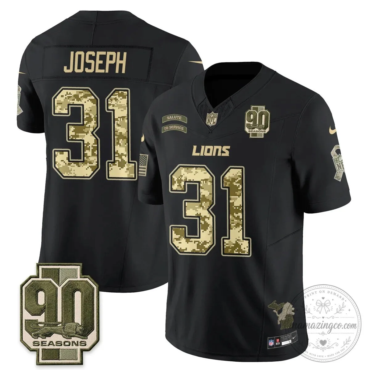Salute to Service Vapor Football Jersey for Jahmyr Gibbs - Detroit Lions 67 Salute to Service Vapor Football Jersey for Jahmyr Gibbs - Detroit Lions