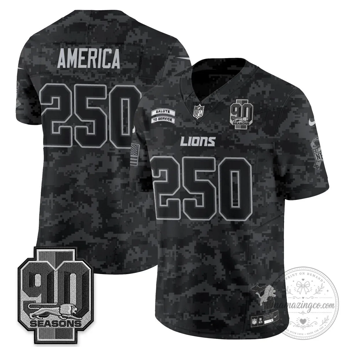 Salute to Service Vapor Football Jersey for Jahmyr Gibbs - Detroit Lions 80 Salute to Service Vapor Football Jersey for Jahmyr Gibbs - Detroit Lions