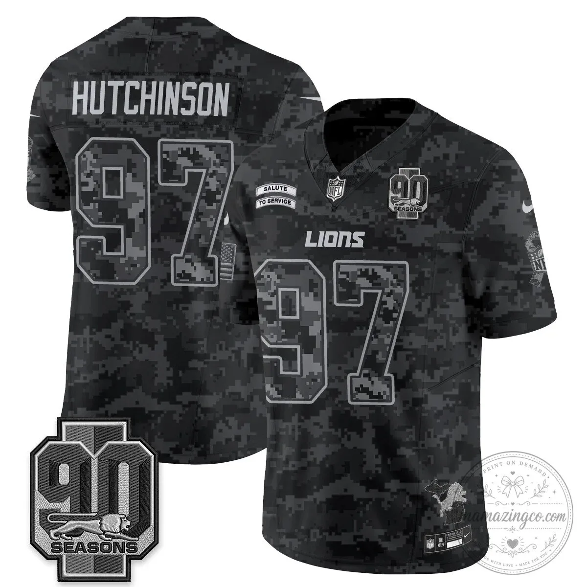 Salute to Service Vapor Football Jersey for Jahmyr Gibbs - Detroit Lions 83 Salute to Service Vapor Football Jersey for Jahmyr Gibbs - Detroit Lions