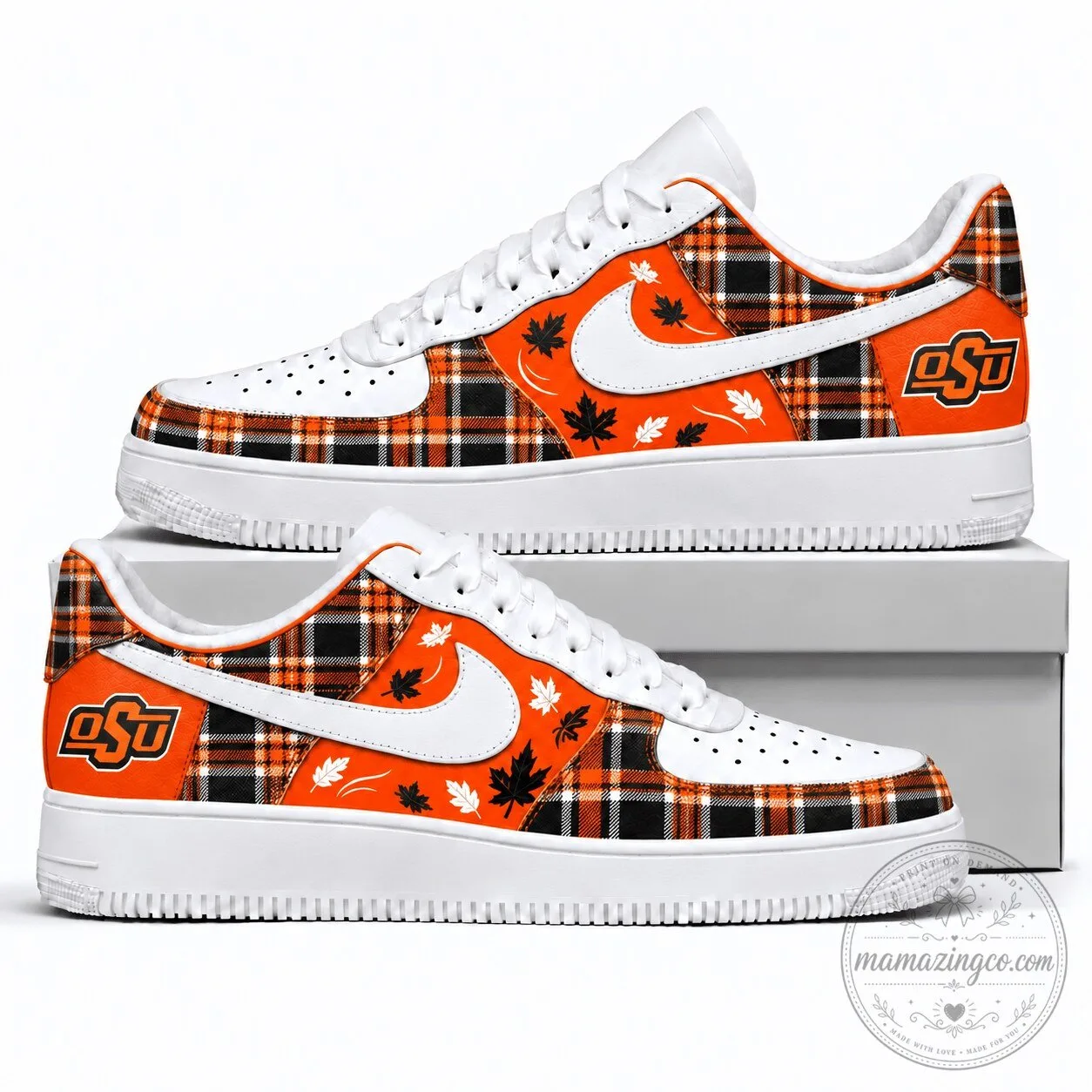 Oklahoma State Cowboys Fall Plaid Maple Leaf Custom Shoes 5 Oklahoma State Cowboys Fall Plaid Maple Leaf Custom Shoes
