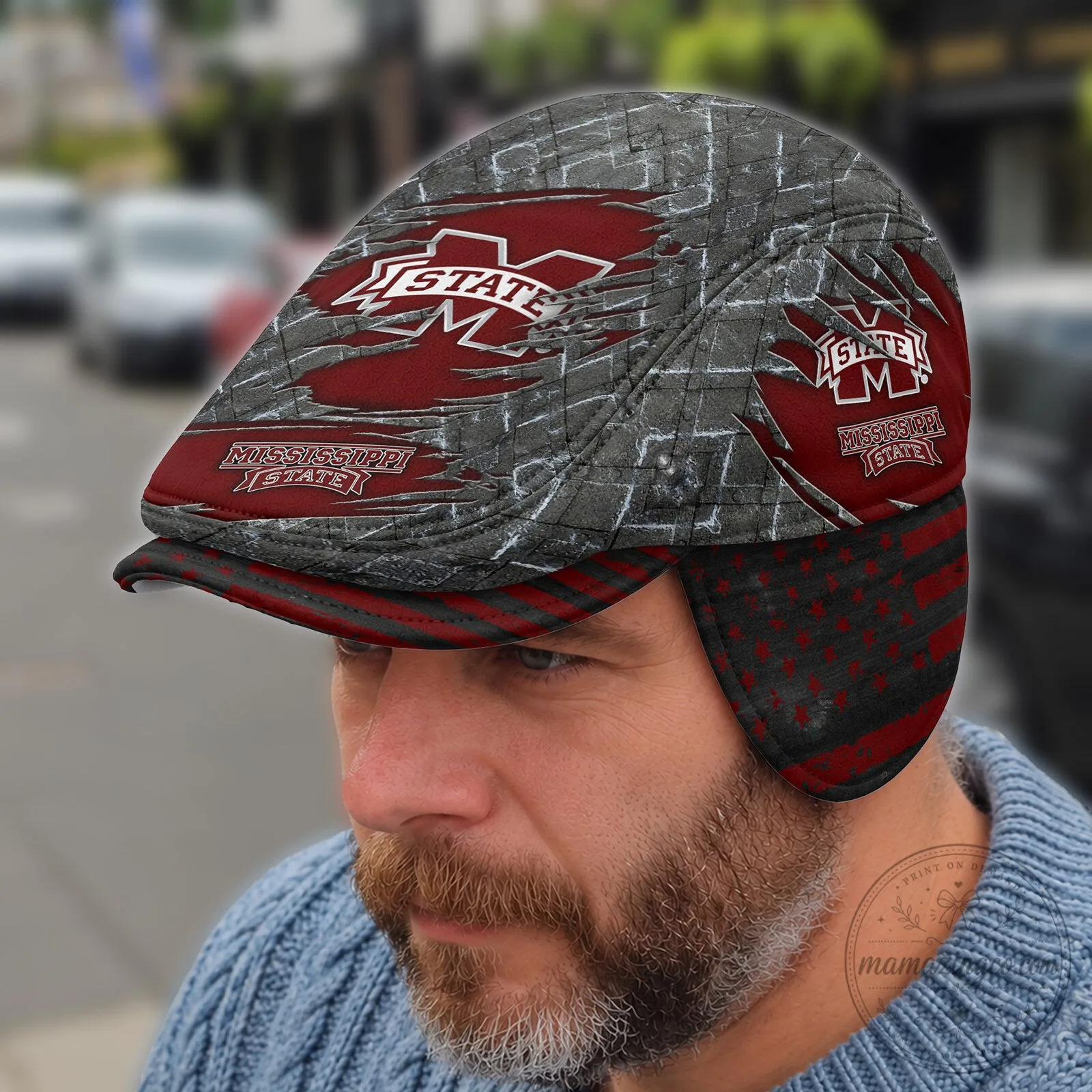Mississippi State Bulldogs NCAA Flat Cap with Foldable Ear Flaps