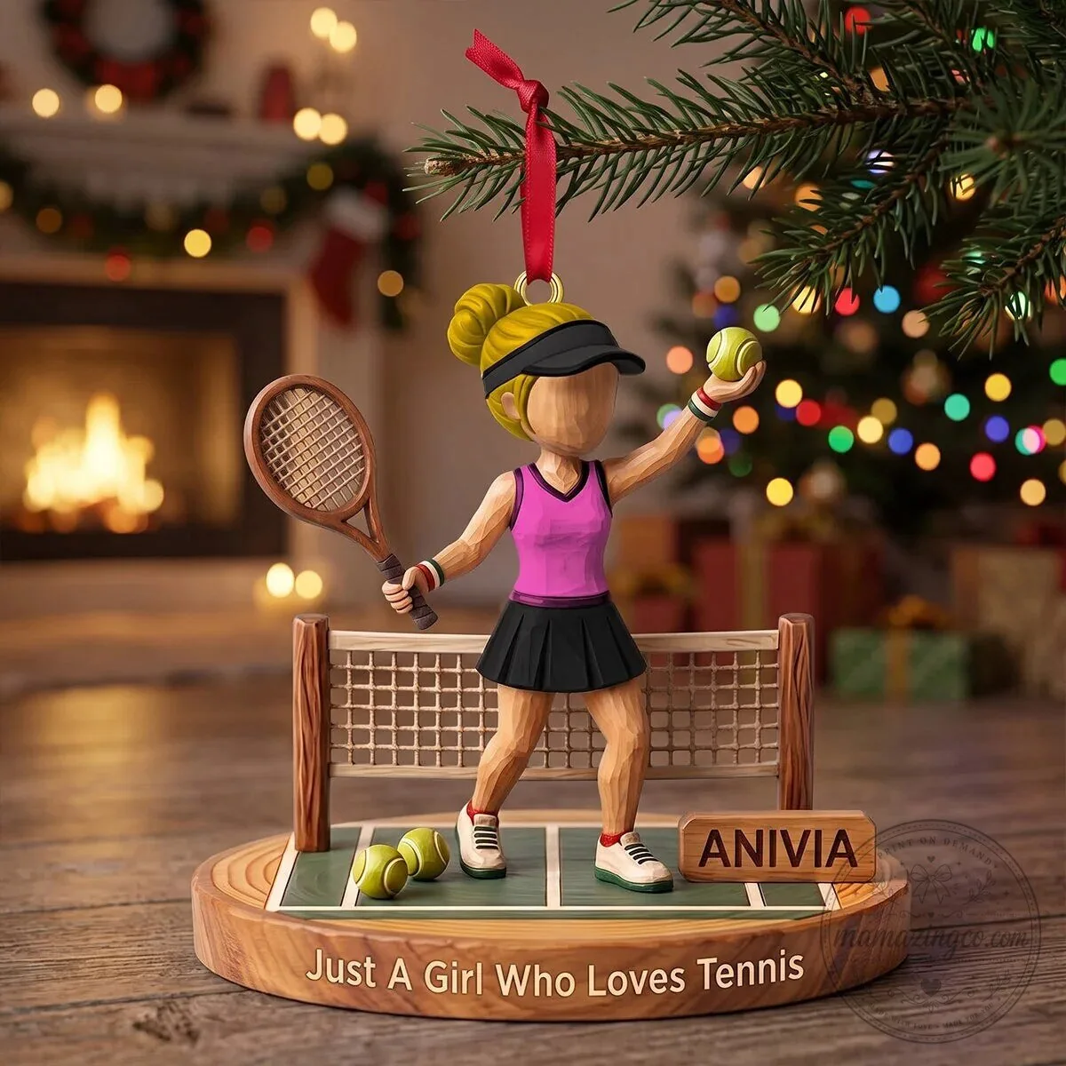 Personalized Tennis Girl Christmas Ornament for Tennis Lovers 11 Personalized Tennis Girl Christmas Ornament for Tennis Lovers