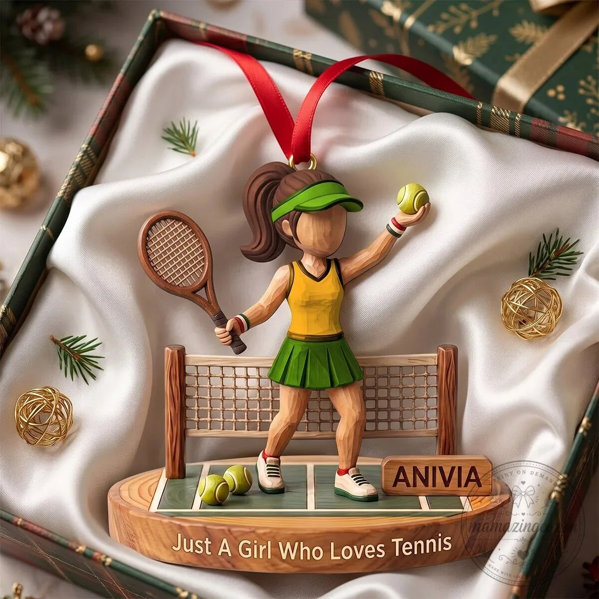 Personalized Tennis Girl Christmas Ornament for Tennis Lovers 13 Personalized Tennis Girl Christmas Ornament for Tennis Lovers