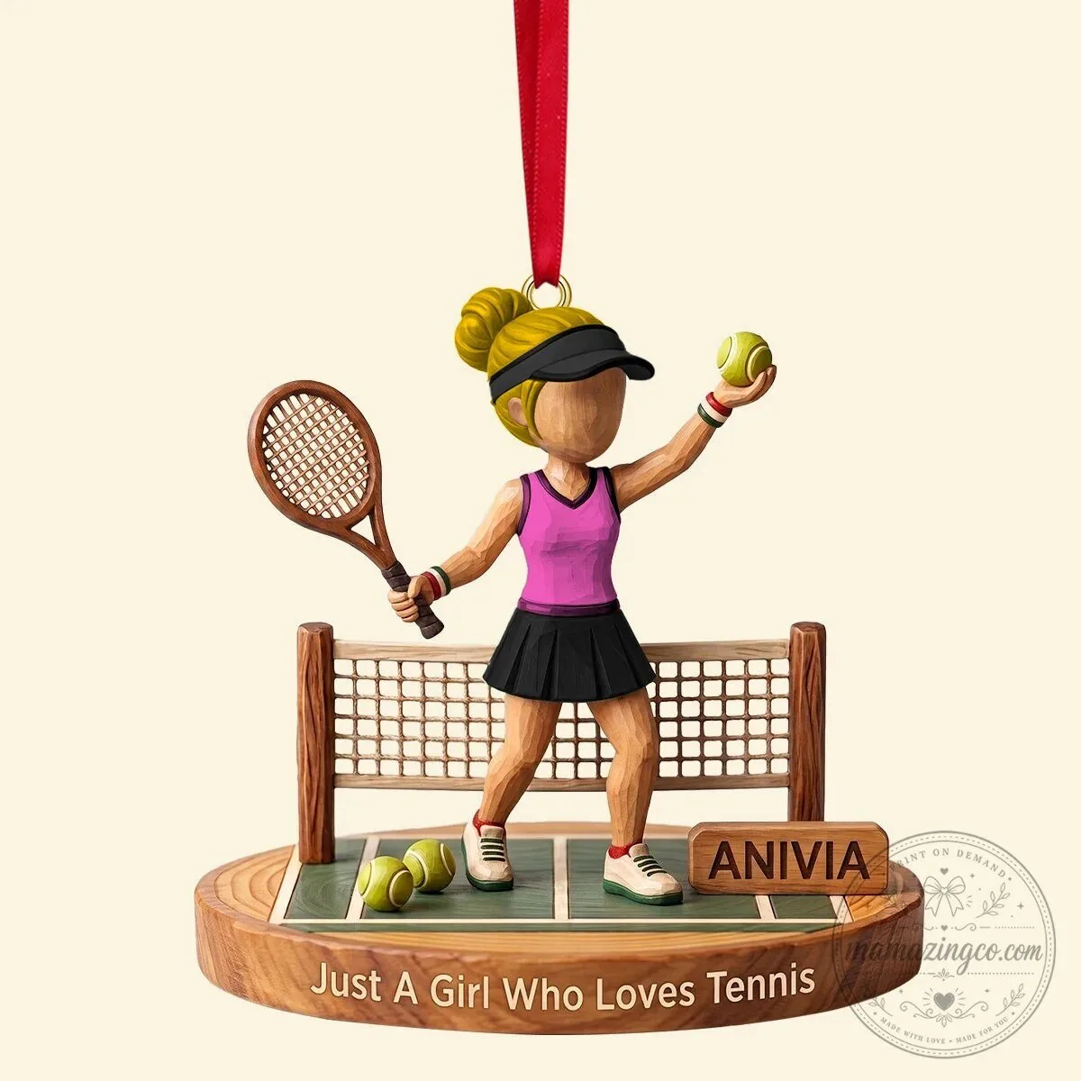Personalized Tennis Girl Christmas Ornament for Tennis Lovers 15 Personalized Tennis Girl Christmas Ornament for Tennis Lovers