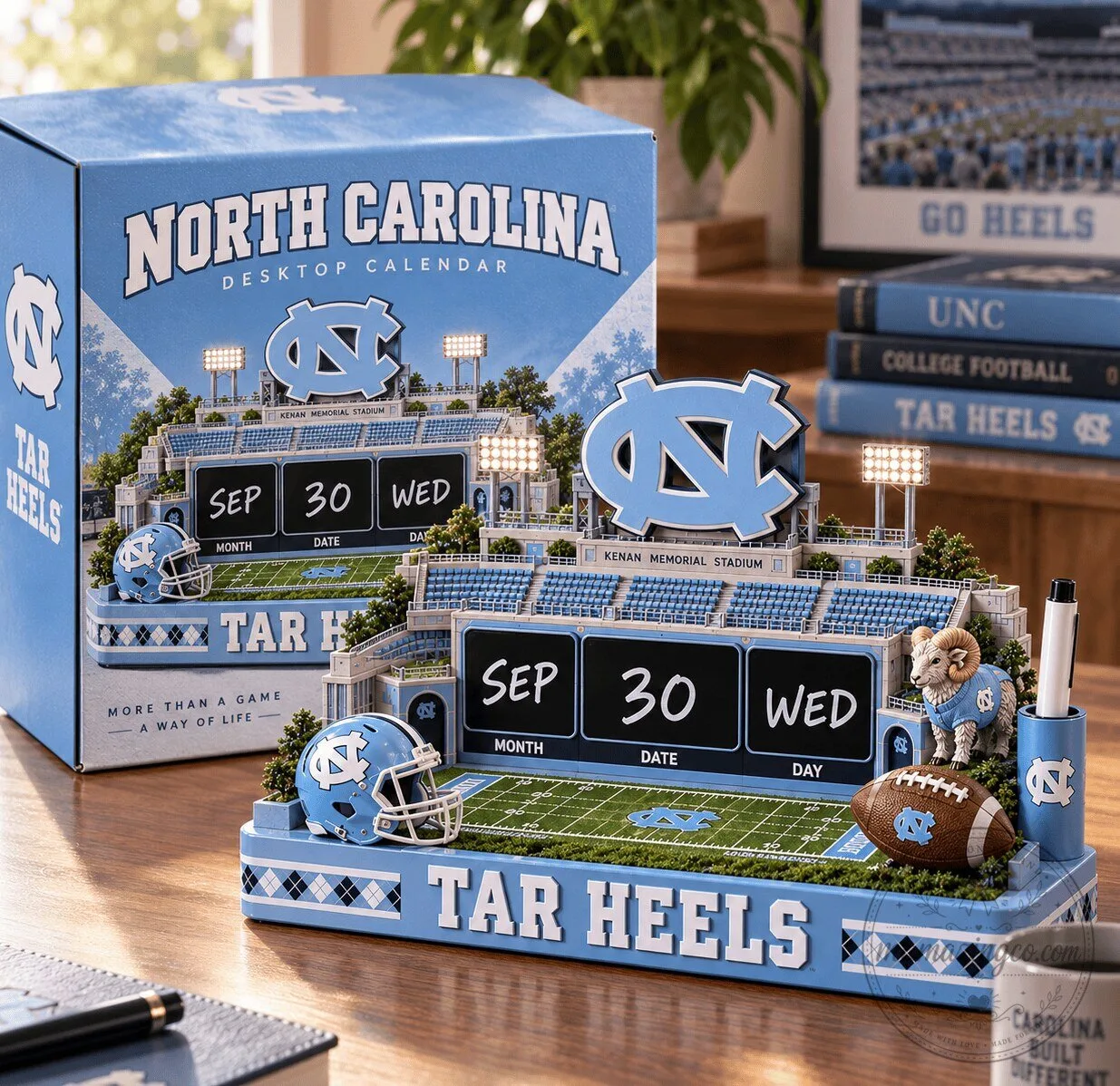 North Carolina Tar Heels Kenan Memorial Stadium Desktop Calendar with Pen Holder 1 North Carolina Tar Heels Kenan Memorial Stadium Desktop Calendar with Pen Holder