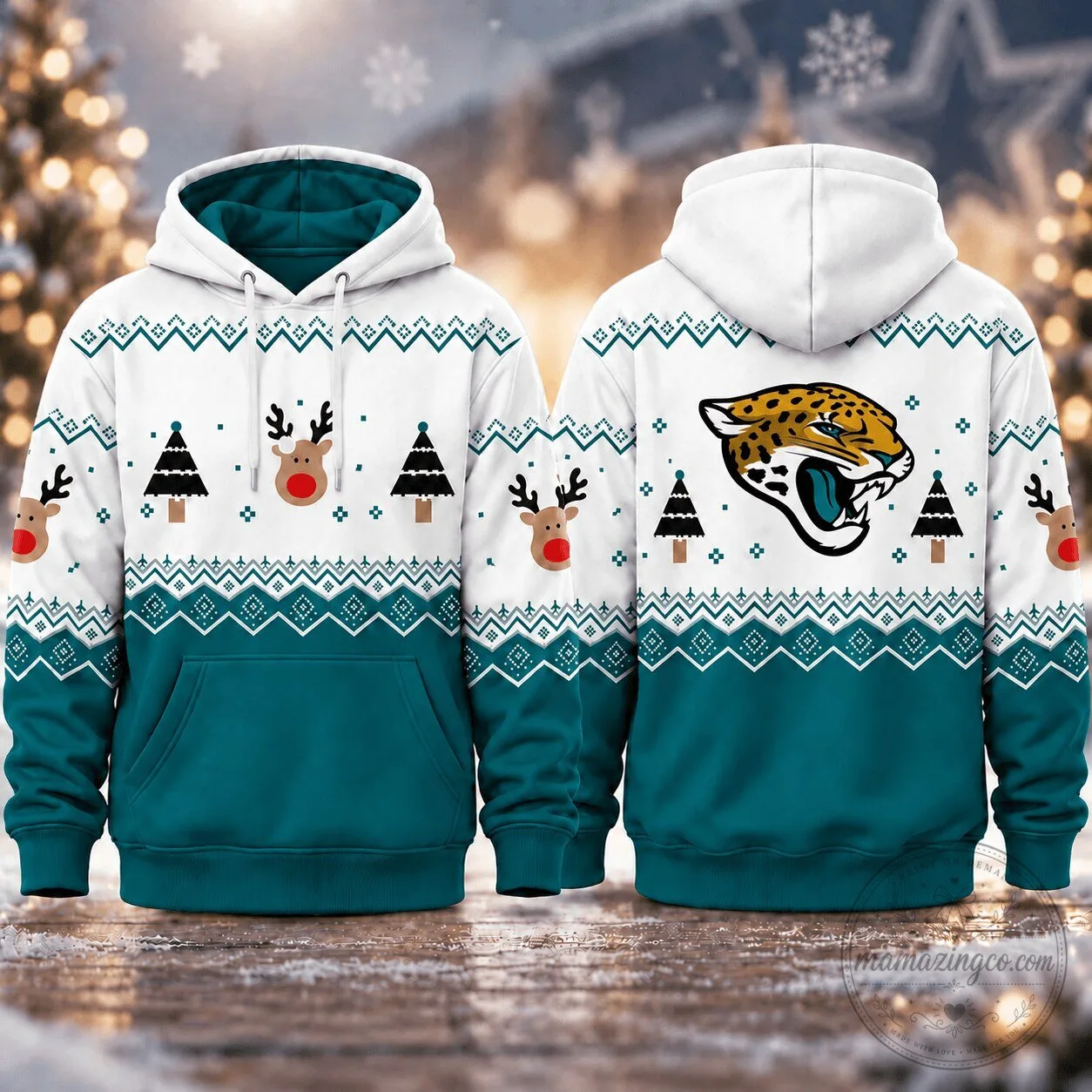 Jacksonville Jaguars Christmas Game Day Ugly Sweater Hoodie