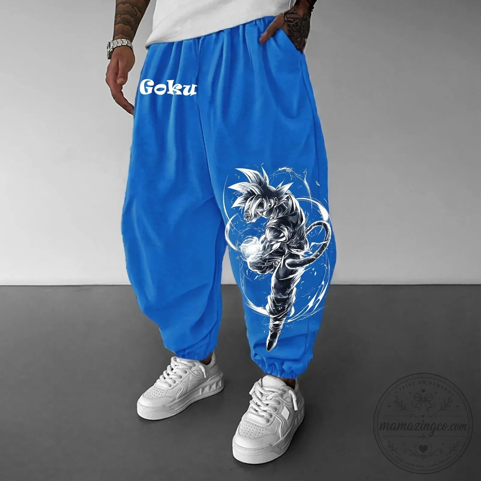 Dragon Ball Z Son Goku Super Saiyan Blue Casual Pants