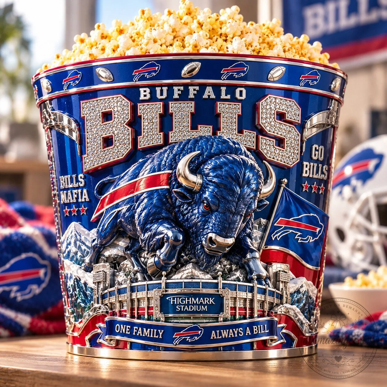 Buffalo Bills Highmark Stadium Popcorn Bucket