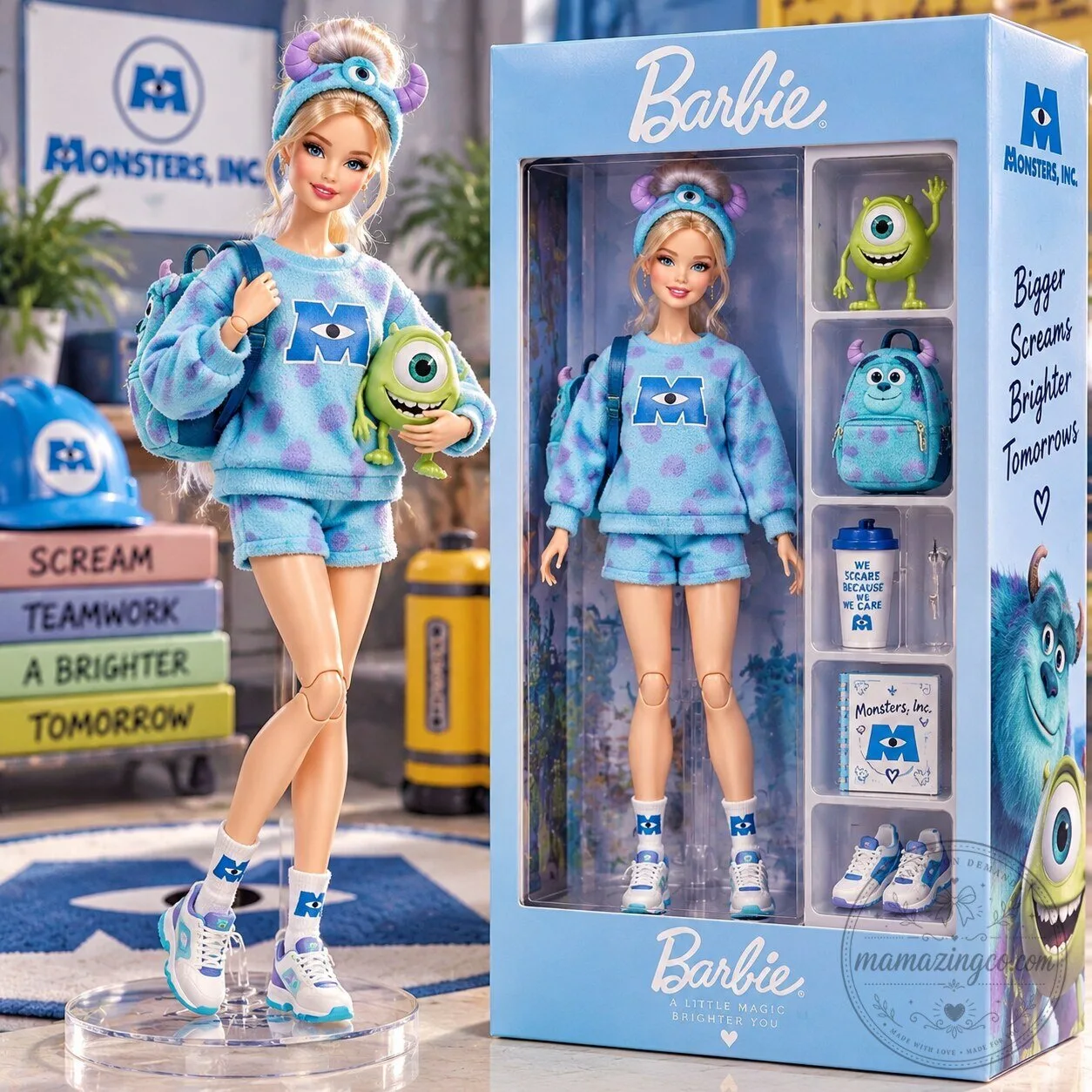 Barbie Monsters University Doll with Mike Wazowski Figure and Accessories