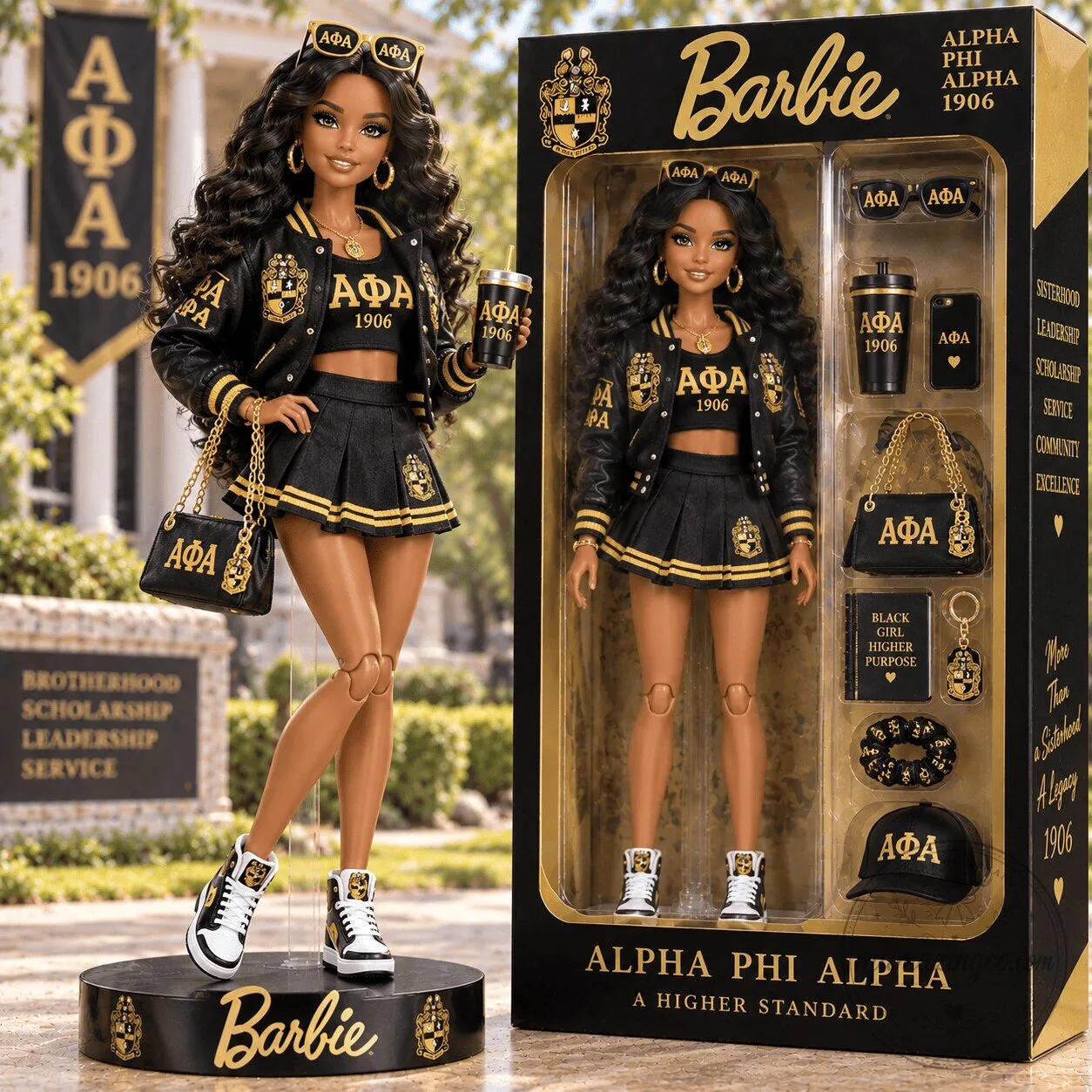 Barbie Alpha Phi Alpha Sorority Commemorative Doll with Accessories