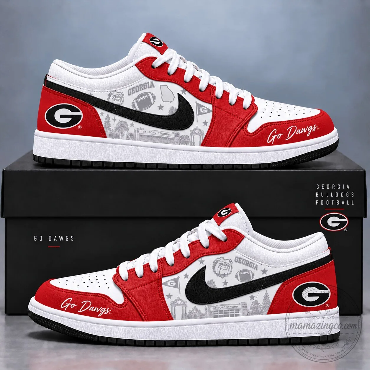 Georgia Bulldogs Football Team Fan Low Top Sneakers 2 Georgia Bulldogs Football Team Fan Low Top Sneakers