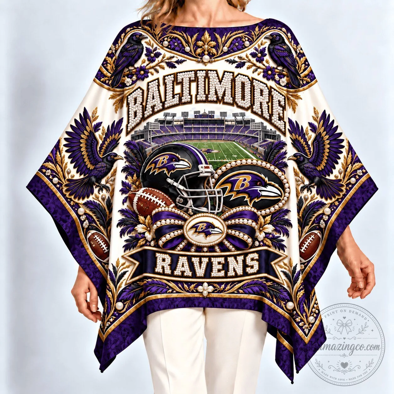 Baltimore Ravens Football Team Stadium Design Poncho