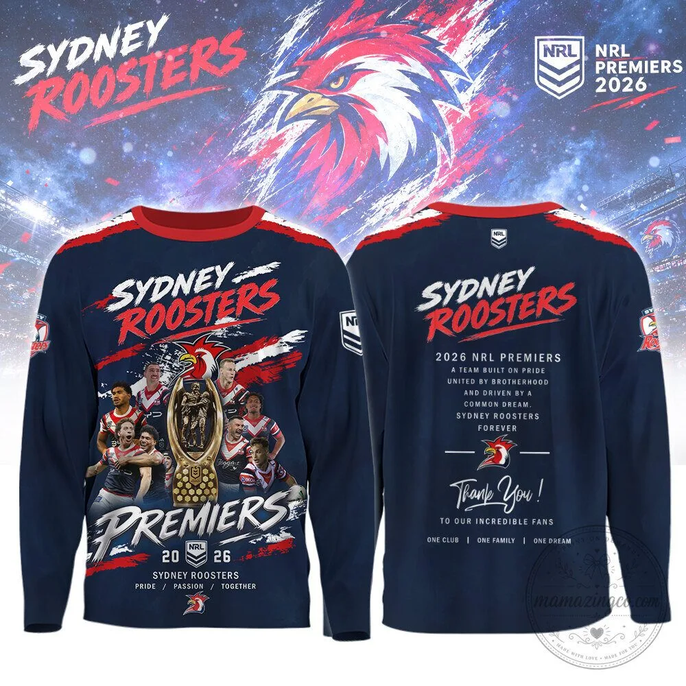 2026 Long Sleeve Shirt of Sydney Roosters NRL Champions