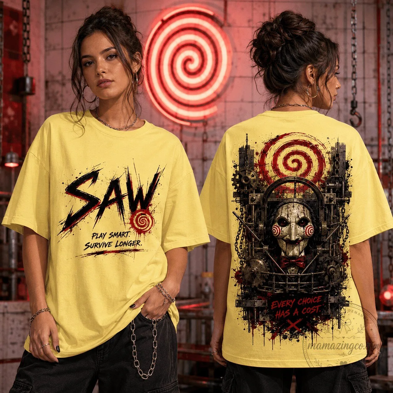 Happy Halloween Saw Movie Jigsaw Billy Puppet Horror T-Shirt