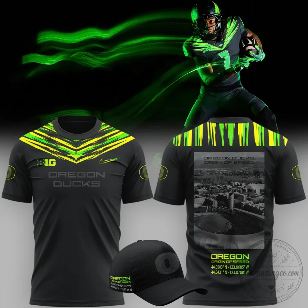Black Short Sleeve T-Shirt for Oregon Ducks Origin of Speed Football Team Black Short Sleeve T-Shirt for Oregon Ducks Origin of Speed Football Team