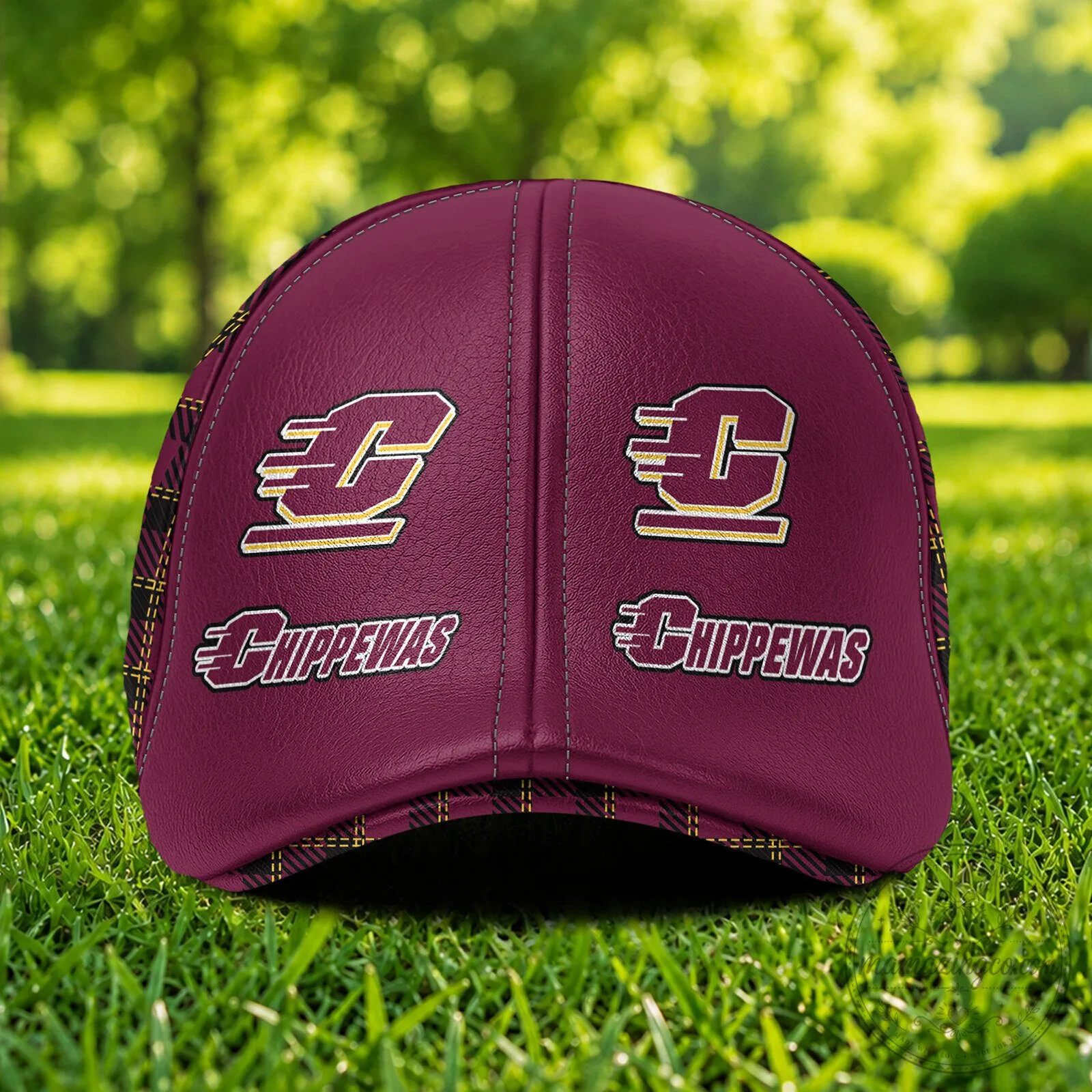 Central Michigan Chippewas Custom Name Plaid Pattern Flat Cap 10 Central Michigan Chippewas Custom Name Plaid Pattern Flat Cap