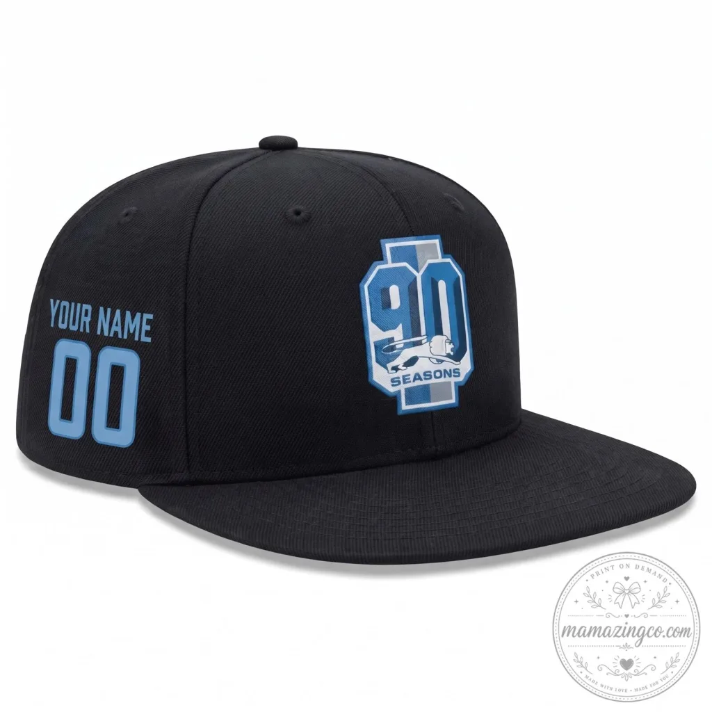 Personalized Snapback Hat with 90 Seasons Patch - Detroit Lions Personalized Snapback Hat with 90 Seasons Patch - Detroit Lions