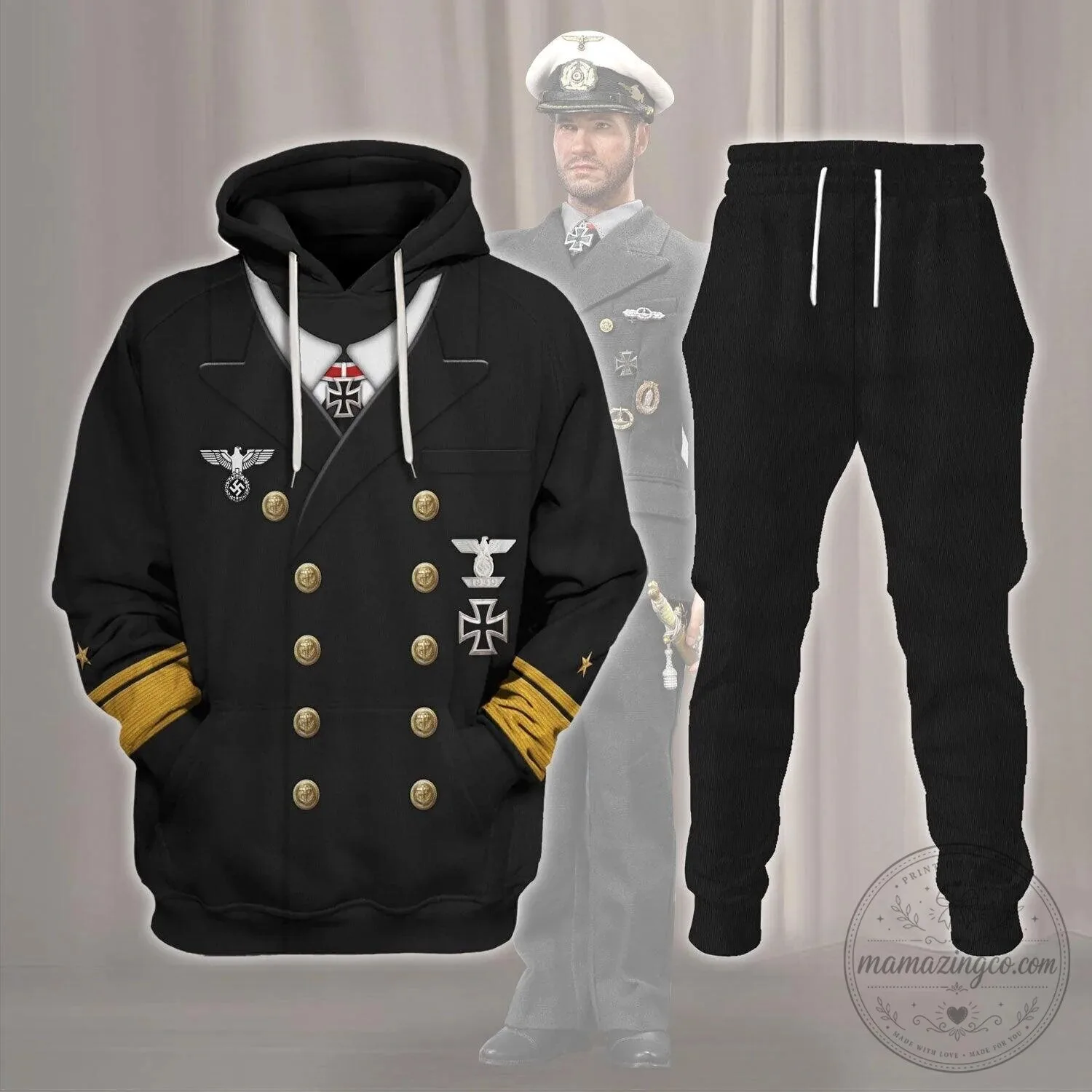 German Kriegsmarine Naval Officer Uniform Costume Hoodie 16 German Kriegsmarine Naval Officer Uniform Costume Hoodie