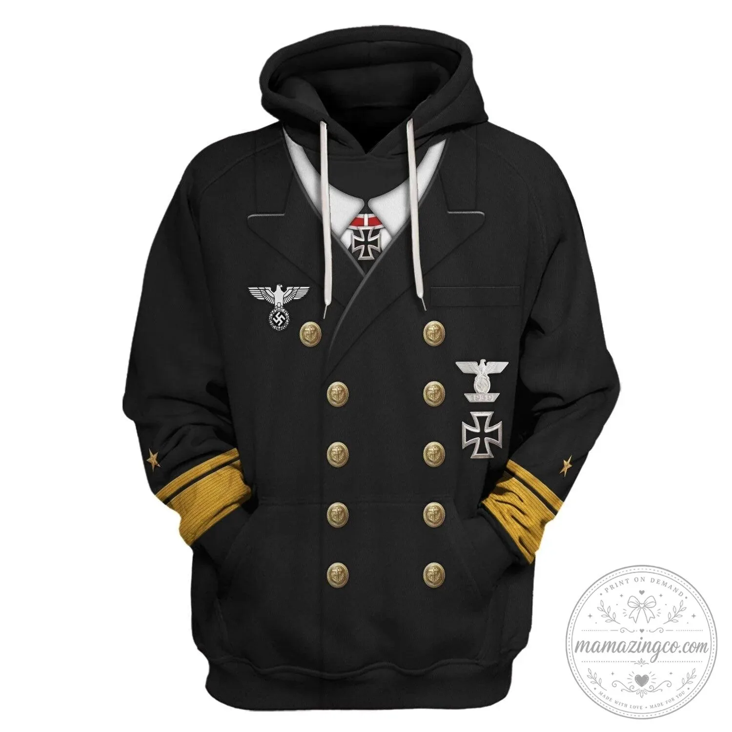German Kriegsmarine Naval Officer Uniform Costume Hoodie 17 German Kriegsmarine Naval Officer Uniform Costume Hoodie